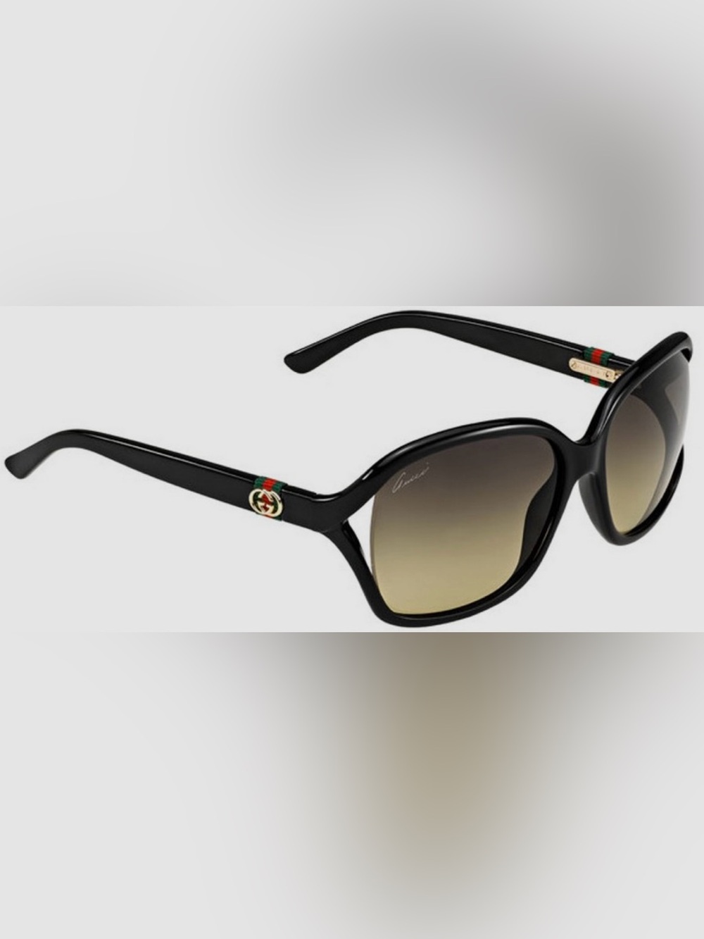 Gucci Black Gradient square Sunglasses monogram wrap sun beach eyewear pool cat